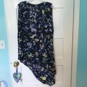 Asymmetrical, multicolored tank top